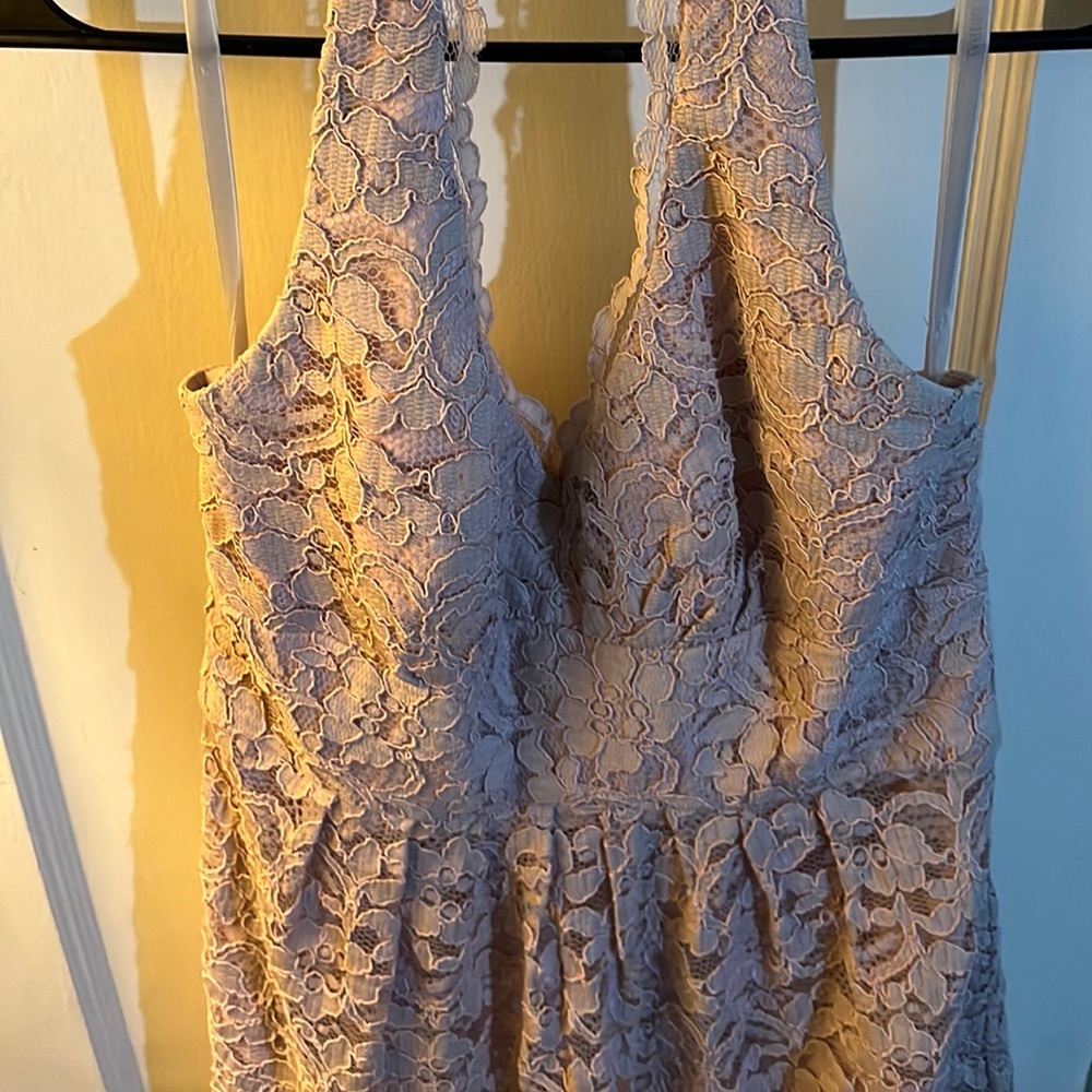 Scalloped halter-neck sheath dress